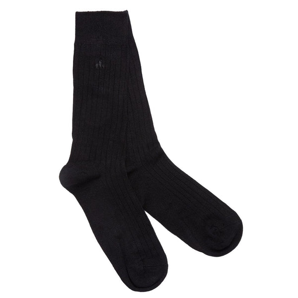 Jet Black Bamboo Socks - UK 7-11 (US 8-12 / EU 40-47) - Socks