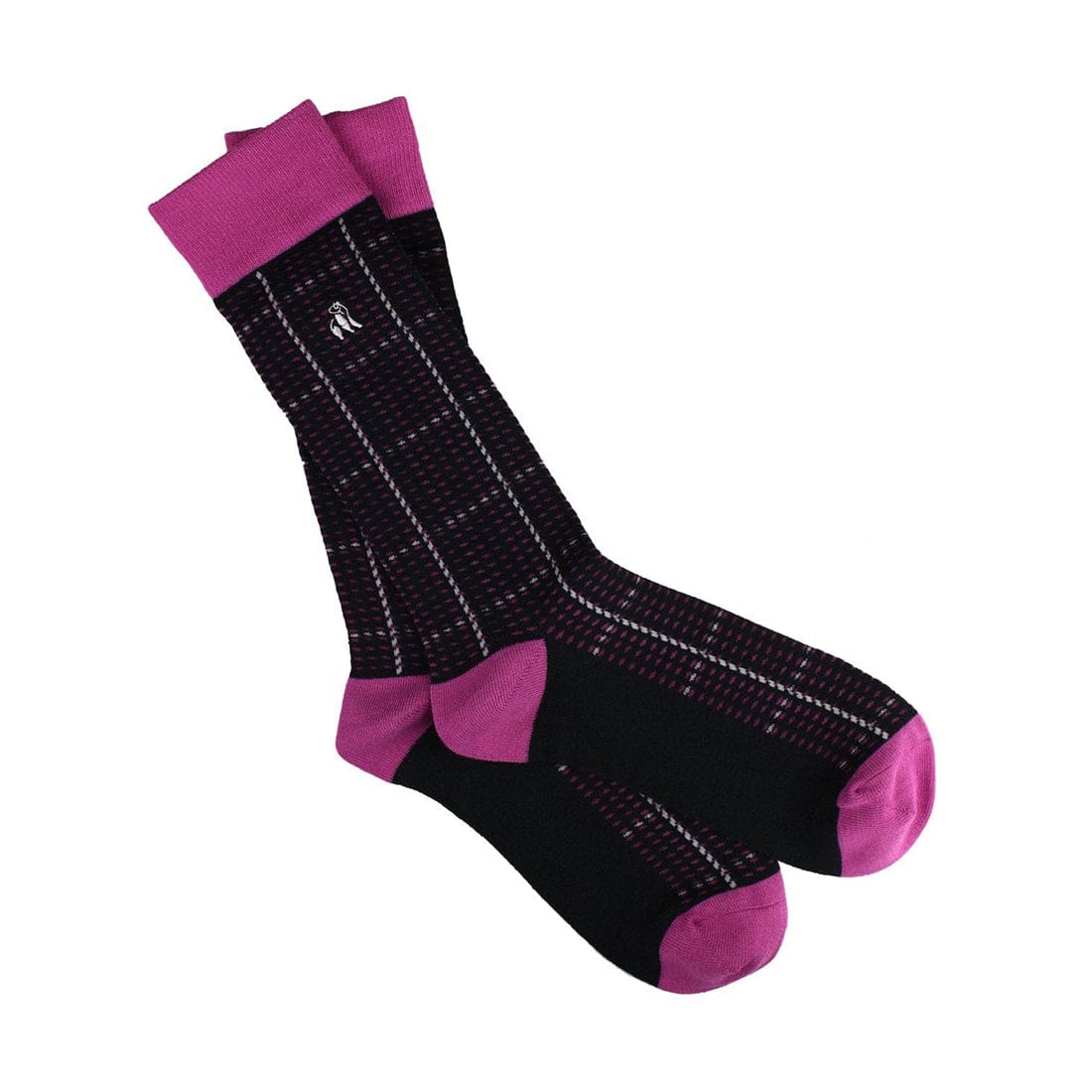 Swole Panda | Pink and Navy Check Bamboo Socks - MENSWEARR - House of ...