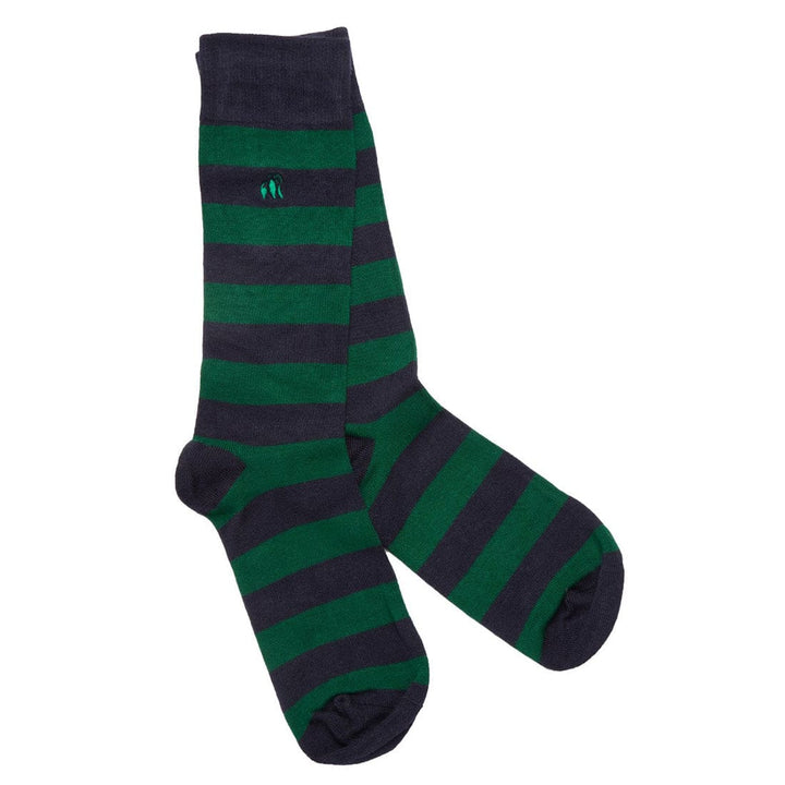 Racing Green Striped Bamboo Socks - UK 7-11 (US 8-12 / EU 40-47) - Socks