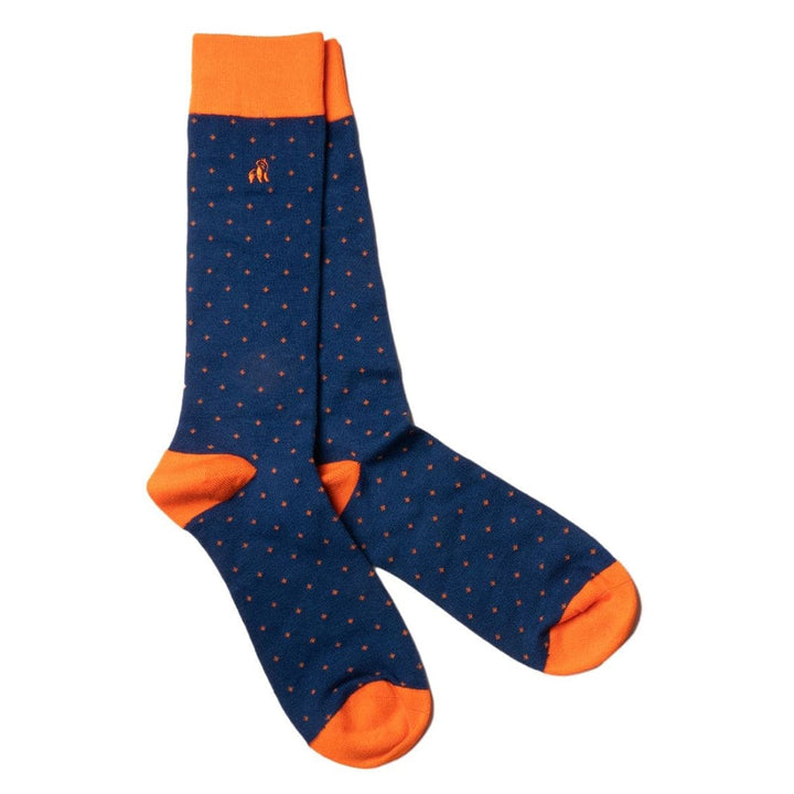 Spotted Orange Bamboo Socks - UK 7-11 (US 8-12 / EU 40-47) - Socks
