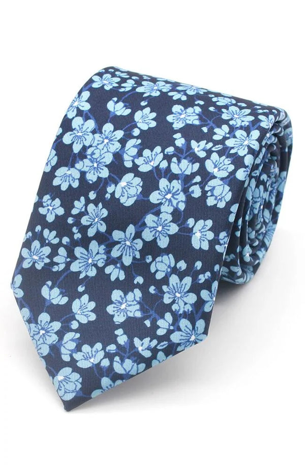 LA Smith Blue Blossom Printed Tie
