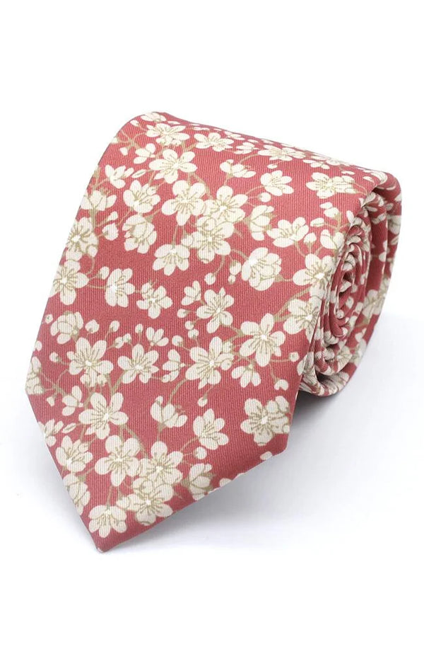 LA Smith Cinnamon Blossom Printed Tie