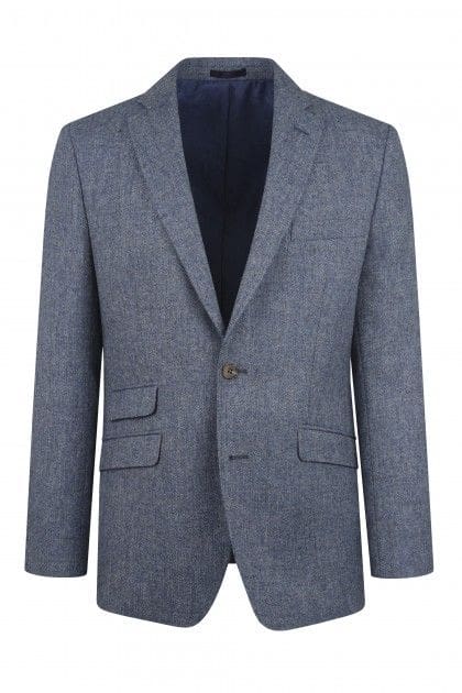 Torre Albert Blue Pure Wool Light Weight Tweed Blazer C36218.330 - 34R Suits