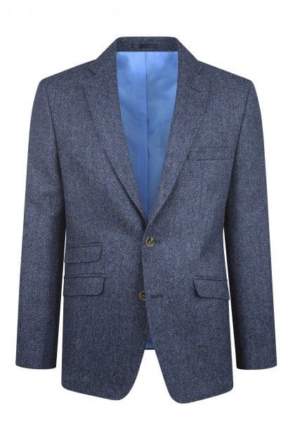 Torre Albert Blue Pure Wool Light Weight Tweed Blazer - 34R Suits