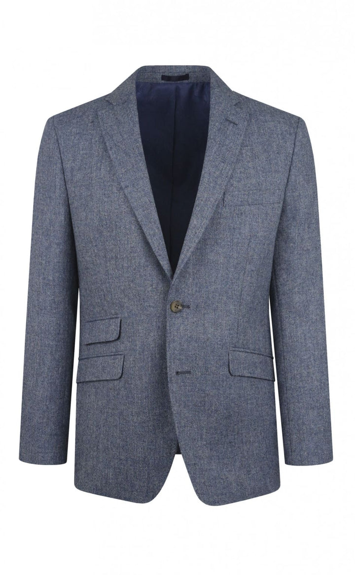Torre Albert Sky Blue Pure Wool Light Weight Tweed Blazer - 34R Suits