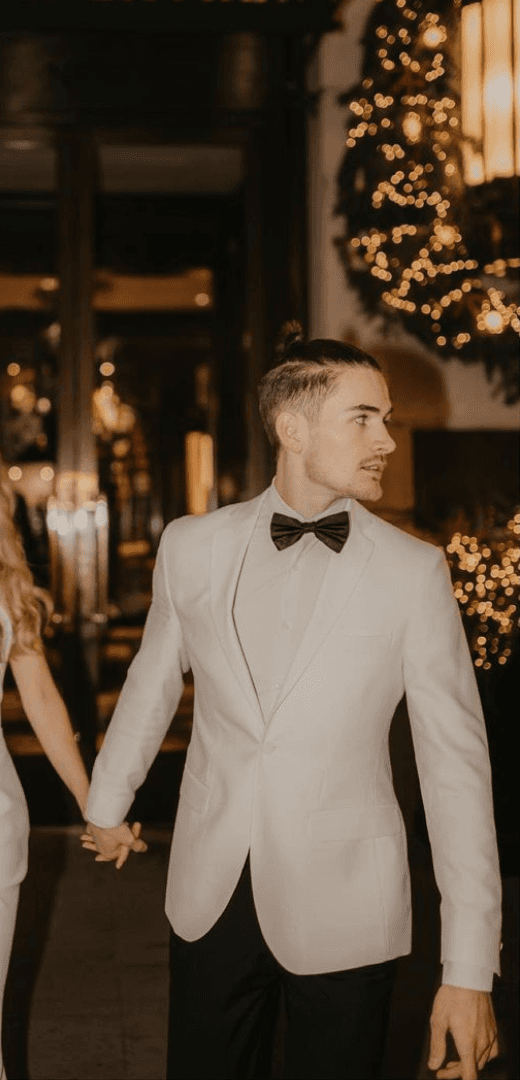 Torre Men's Torre Maddox Slim Fit Classic White Jacket Suit