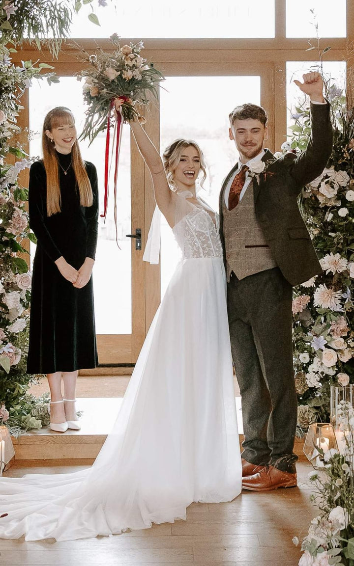 Torre Albert Green Tweed Suit with Marc Darcy Ted Tan Double Breasted Waistcoat - Suits