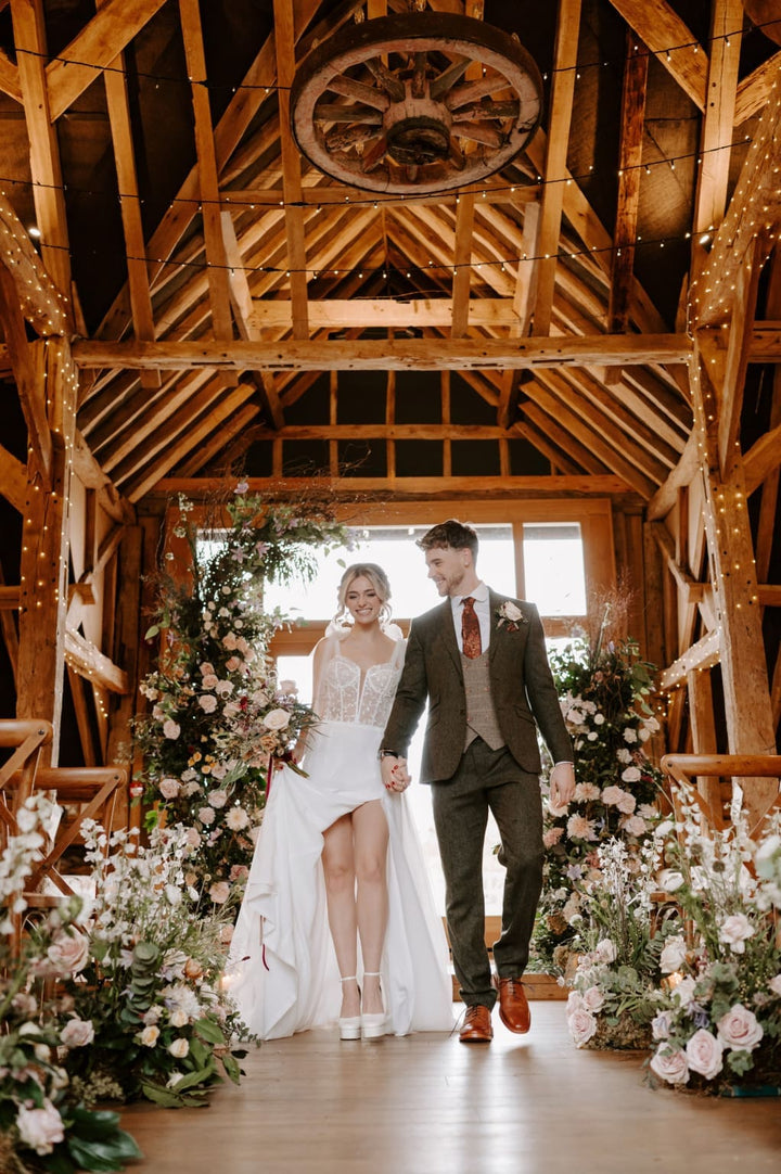 Torre Albert Green Tweed Suit with Marc Darcy Ted Tan Double Breasted Waistcoat - Suits
