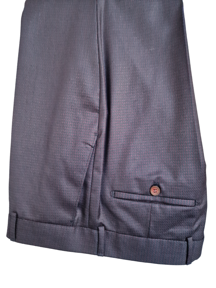 Men’s Wine Diamond Pattern 3-Piece Suit Size 38R with 32R Trousers - Suits