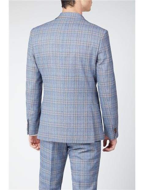 Antique Rogue Brando Light Blue Tweed Check Jacket - Suit & Tailoring