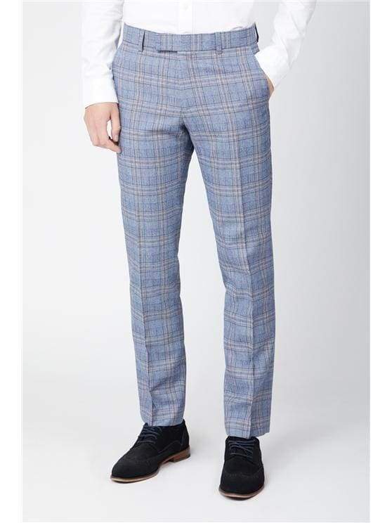 Antique Rogue Brando Light Blue Tweed Check Trousers - 30S - Suit & Tailoring