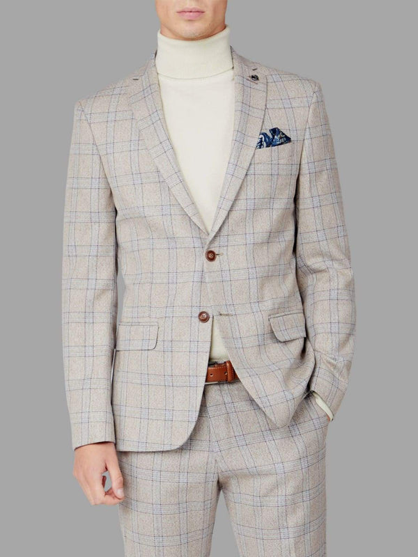 Antique Rogue Saint Cream Check Tweed Jacket - 34R - Suit & Tailoring