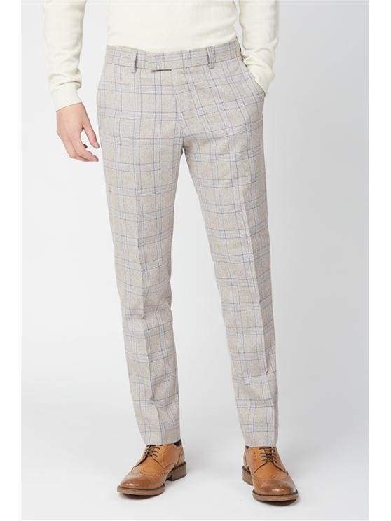 Antique Rogue Saint Cream Tweed Check Trouser - 30S - Suit & Tailoring