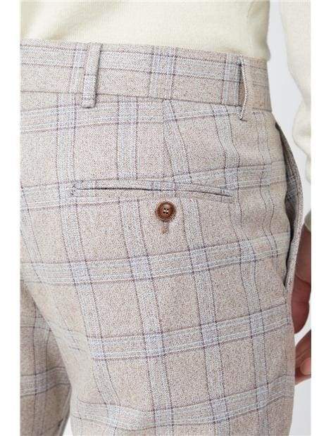 Antique Rogue Saint Cream Tweed Check Trouser - Suit & Tailoring