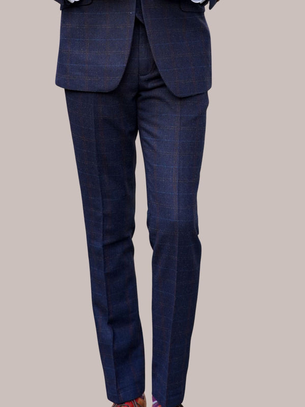 Barucci Bruno Men’s Vintage Navy Tweed Trousers - 30R - Pants