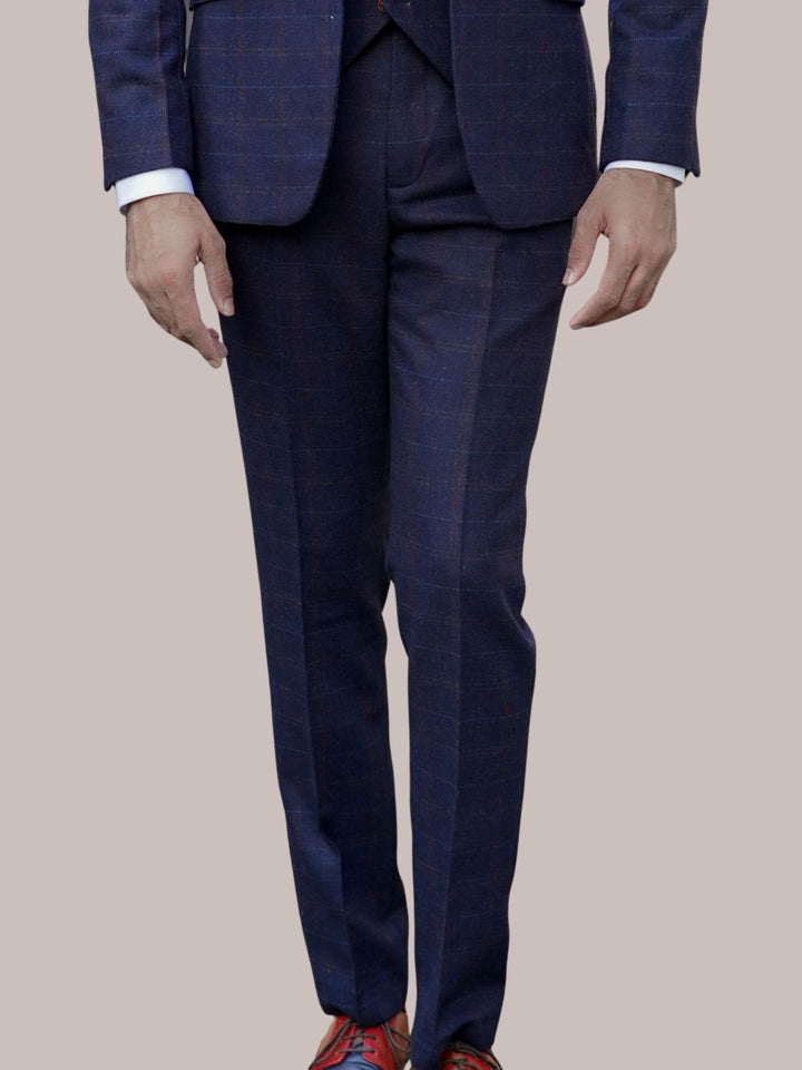 Barucci Bruno Men’s Vintage Navy Tweed Trousers - Pants