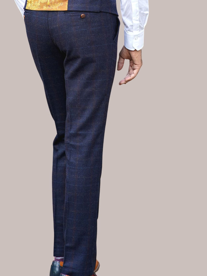Barucci Bruno Men’s Vintage Navy Tweed Trousers - Pants