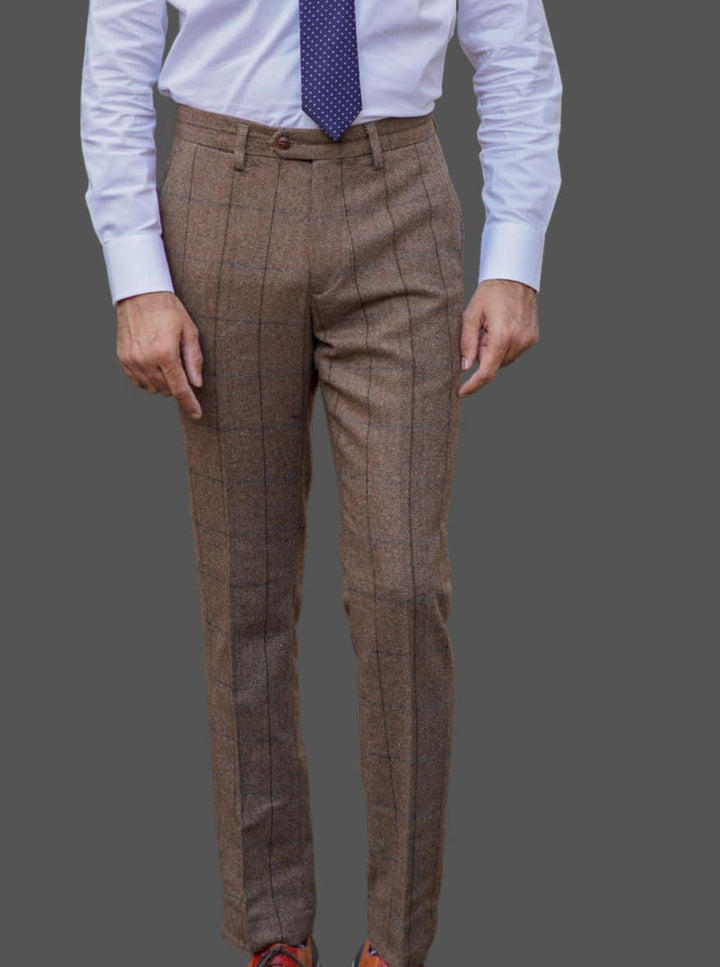Barucci Marcus Men’s Vintage Brown Tweed Trousers - 30R - Pants
