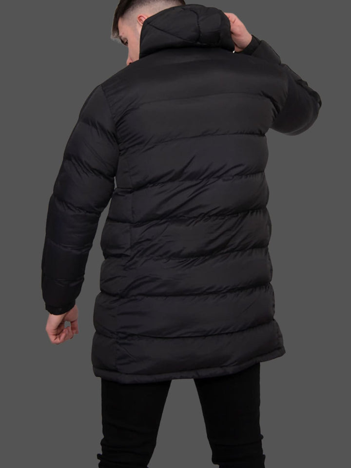 Tommy Black Hooded Longline Padded Coat - Coats