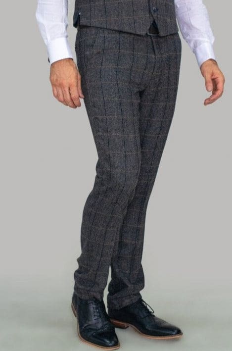 Cavani Albert Grey Tweed Check trousers