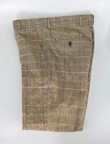 Cavani Baron Brown Tweed Check Trousers - 30 - Suit & Tailoring