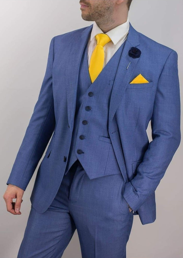 Blue Jay 3 Piece Slim Fit sky Suit - 36S / 30S - Suit & Tailoring