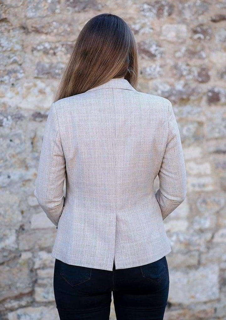 Cavani Caridi Beige Check Womens Blazer - Suit & Tailoring