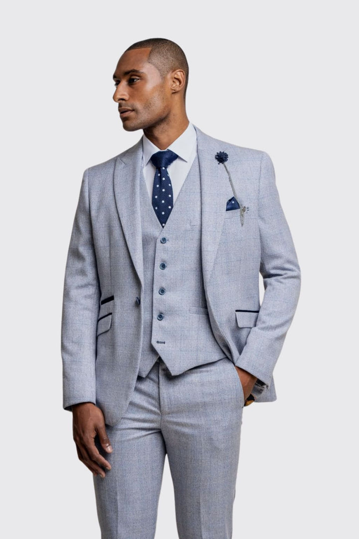 Cavani Caridi Men’s Sky Slim Fit Tweed Check Blazer - 36R - Jackets