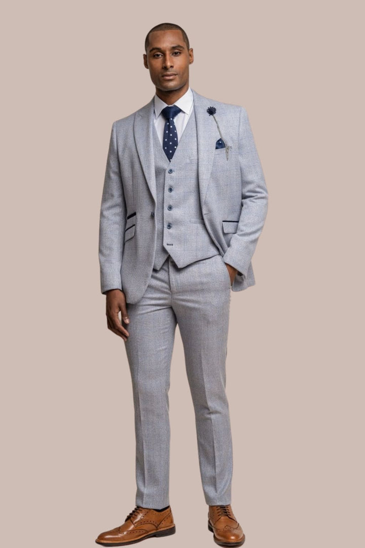 Cavani Caridi Men’s Sky Slim Fit Tweed Check Blazer - Jackets
