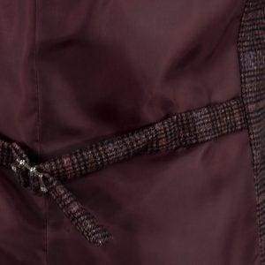 Cavani Carly Wine Tweed Check Style Waistcoat - Suit & Tailoring