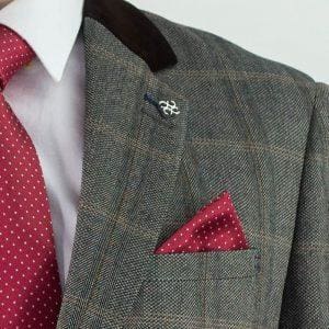 Cavani Connall Brown Sim Fit Tweed Style Blazer - Suit & Tailoring
