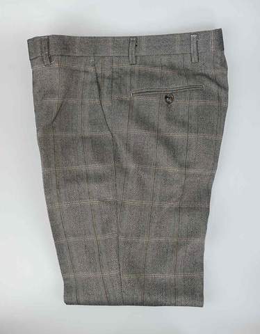 Cavani Connall Brown Tweed Check Trousers - Suit & Tailoring