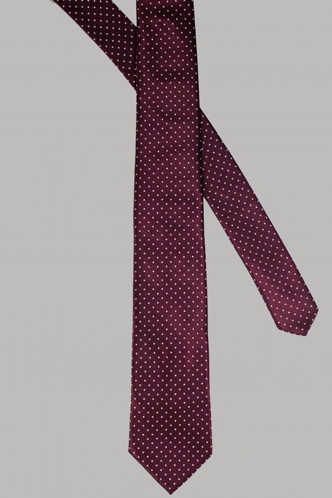 Cavani Dotted Tie Set - Burgundy - Accessories