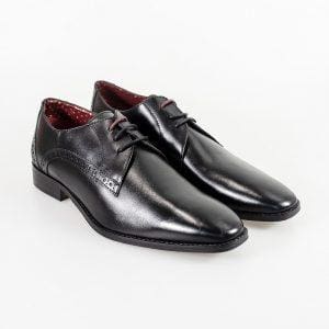 Cavani John Black Mens Leather Shoes - UK7 | EU41 - Shoes