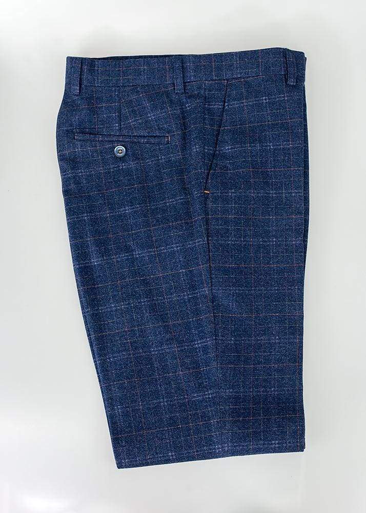 Kaiser Blue Tweed Check Trousers - 30 - Suit & Tailoring