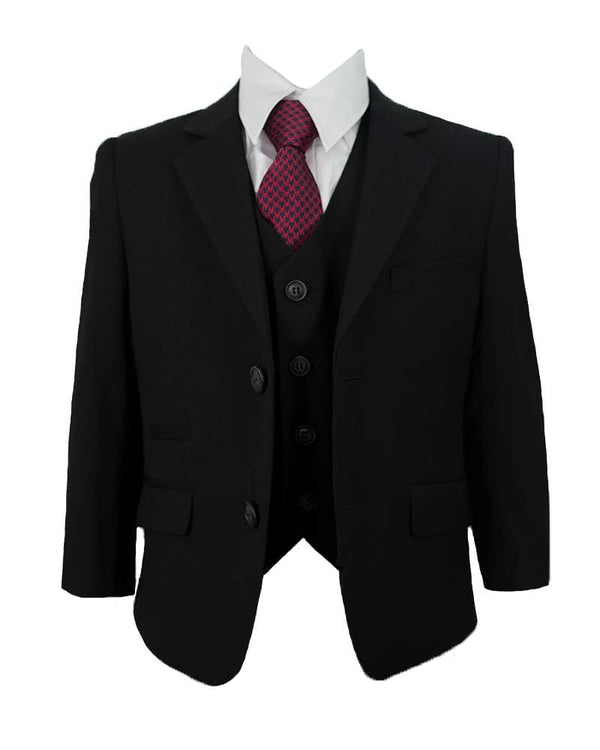 Cavani Marco Boys Three Piece Black Slim Fit Suit - Suit & Tailoring