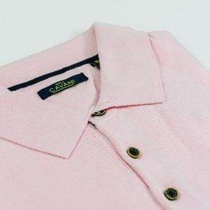 Cavani Mens Knitwear Pink Polo Shirt - Shirts