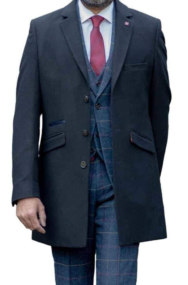 Black Crombie Style Luxury Overcoat Men’s Cavani Roman - Coats
