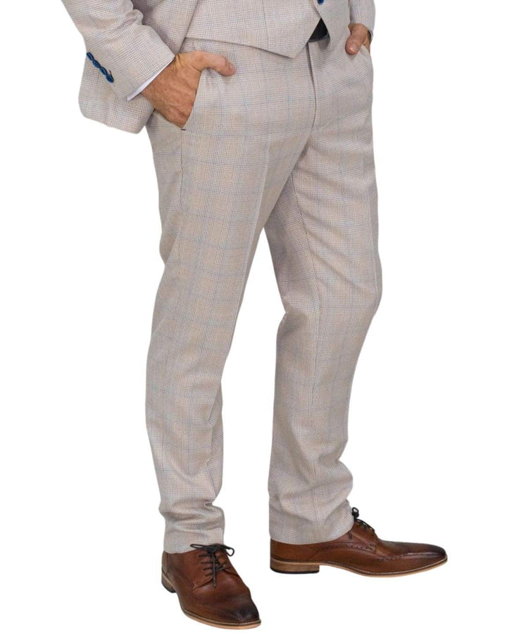 Final Clearance Men’s Clearance Tweed Trousers - Caridi/Cream / 40R - Suit & Tailoring