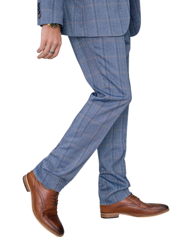 Final Clearance Men’s Clearance Tweed Trousers - Connall/Blue / 40R - Suit & Tailoring