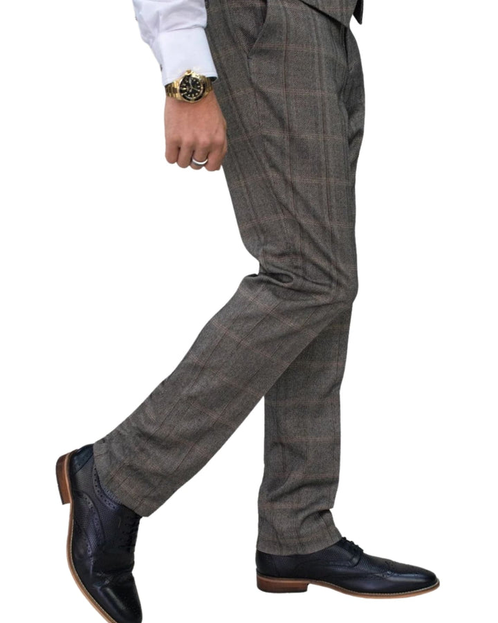 Final Clearance Men’s Clearance Tweed Trousers - Connall/Brown / 40R - Suit & Tailoring
