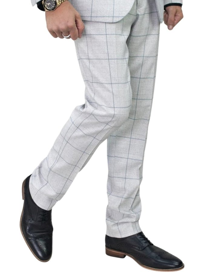 Cavani Men’s Tweed Trousers - Radika/Grey / 40R - Suit & Tailoring