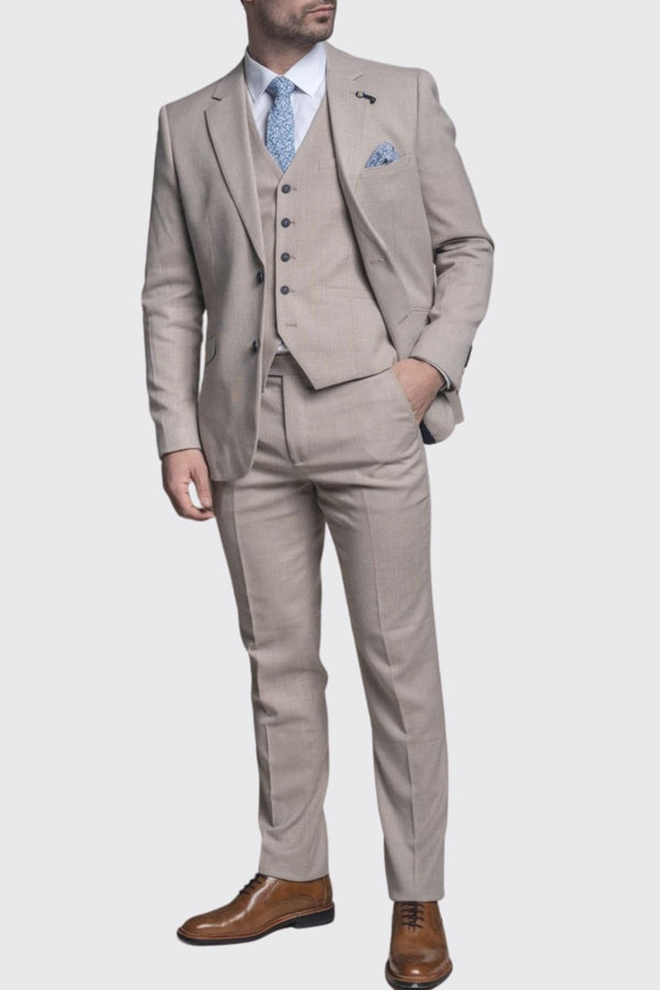 Cavani Miami Men’s Beige Three Piece Suit - Suits