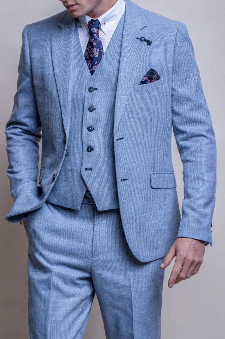   Cavani Miami Sky Blue Three Piece Suit
