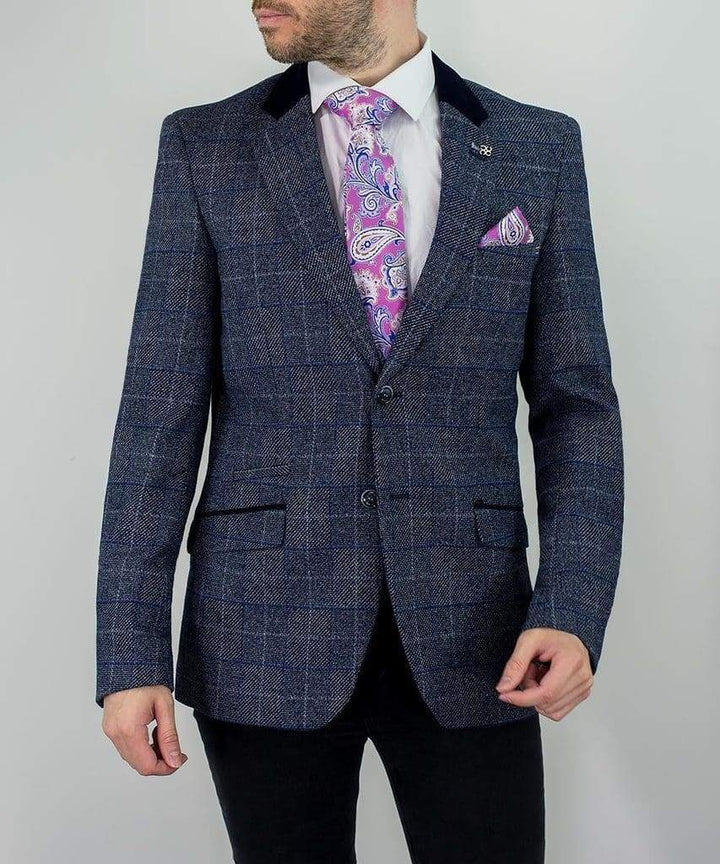 Miles Blue Sim Fit Tweed Style Jacket - 34 - Suit & Tailoring