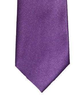 Purple Plain Satin Tie Set - Accessories