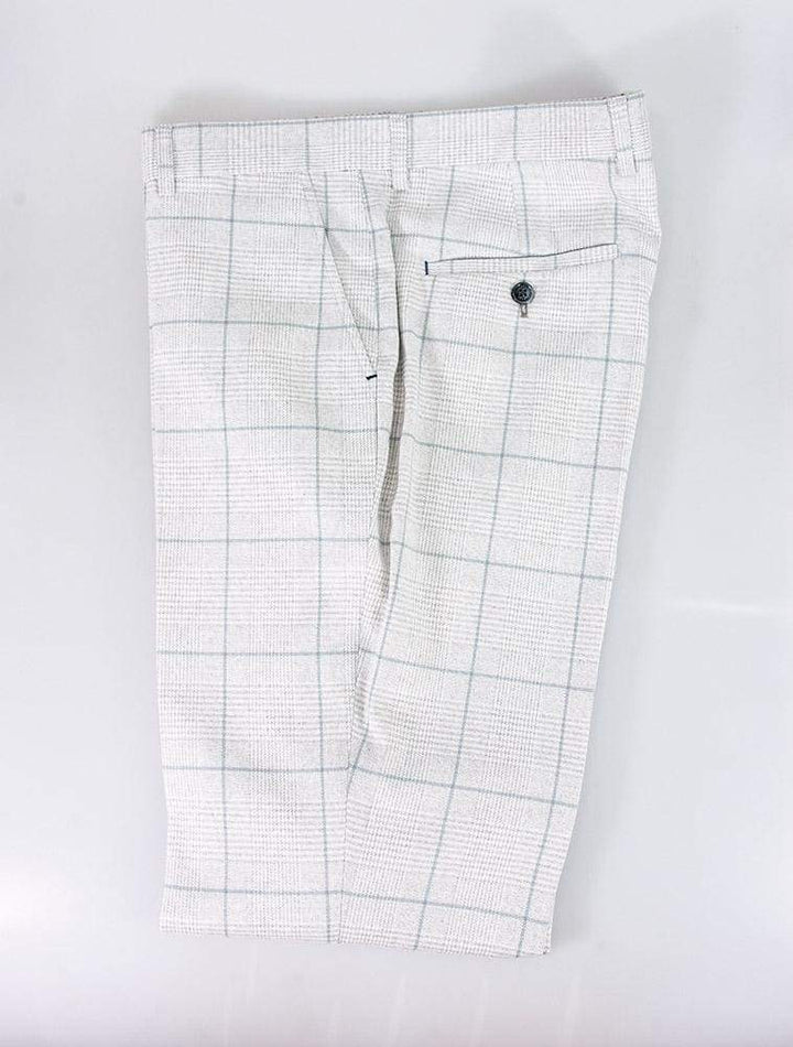Cavani Radika Light Grey Check Tweed Trousers - 30R - Suit & Tailoring