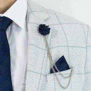 Cavani Radika Light Grey Slim Fit Blazer - Suit & Tailoring