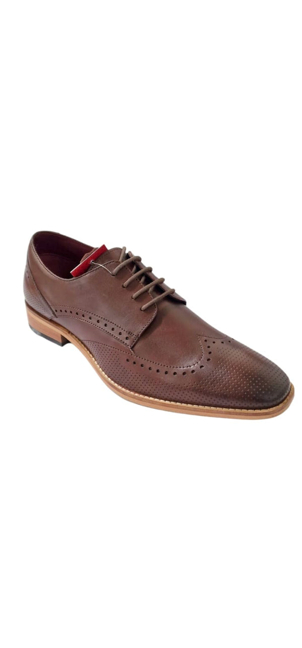 Cavani Rome Men’s Brown Leather Shoes - UK7 | EU41 - Shoes
