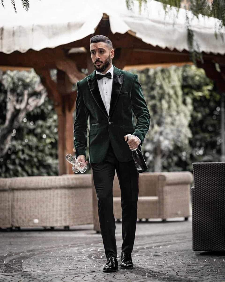 Rosa Forest Slim Fit Velvet Style Jacket - Suit & Tailoring